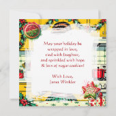 Cute Retro Pop Art Personalized Christmas カード (裏面)