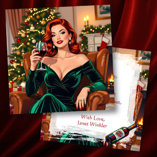 Cute Retro Pop Art Personalized Christmas カード