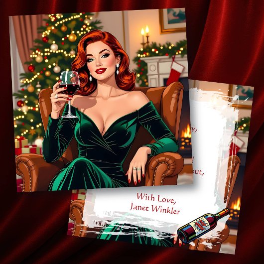 Cute Retro Pop Art Personalized Christmas カード