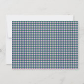 Cute Retro Purple Green Gingham Plaid Personalized ノートカード (裏面)