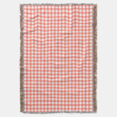 Cute Retro Red Gingham Plaid pattern スローブランケット (正面縦)