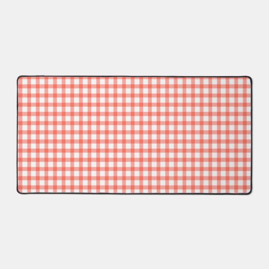 Cute Retro Red Gingham Plaid pattern デスクマット (正面)