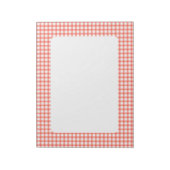 Cute Retro Red Gingham Plaid pattern ノートパッド (回転)