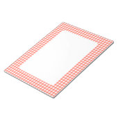 Cute Retro Red Gingham Plaid pattern ノートパッド (アングル)