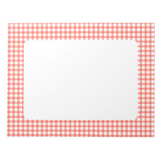 Cute Retro Red Gingham Plaid pattern ノートパッド (正面)