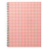 Cute Retro Red Gingham Plaid pattern ノートブック (正面)