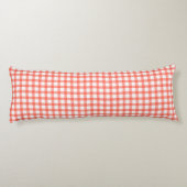 Cute Retro Red Gingham Plaid pattern ボディピロー (裏面)