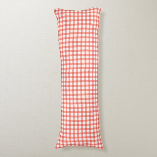 Cute Retro Red Gingham Plaid pattern ボディピロー (正面縦)