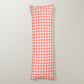 Cute Retro Red Gingham Plaid pattern ボディピロー (裏面 (縦))