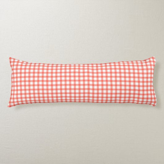 Cute Retro Red Gingham Plaid pattern ボディピロー (正面)