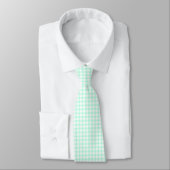 Cute Retro Sea Green Gingham Plaid pattern ネクタイ (タイ)