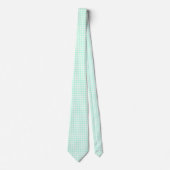 Cute Retro Sea Green Gingham Plaid pattern ネクタイ (正面)