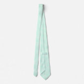 Cute Retro Sea Green Gingham Plaid pattern ネクタイ (裏面)