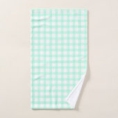 Cute Retro Sea Green Gingham Plaid pattern バスタオルセット (ハンドタオル)