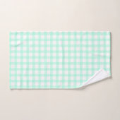 Cute Retro Sea Green Gingham Plaid pattern バスタオルセット (ハンドタオル)