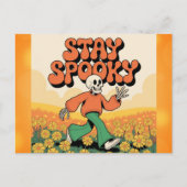 Cute Retro Skeleton Stay Spooky Halloween ポストカード (正面)