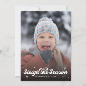 Cute Retro Sleigh The Season Photo Christmas Snow  シーズンカード (正面)