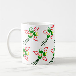 Cute Retro Springtime Flowers on a Coffee Cup Mug コーヒーマグカップ
