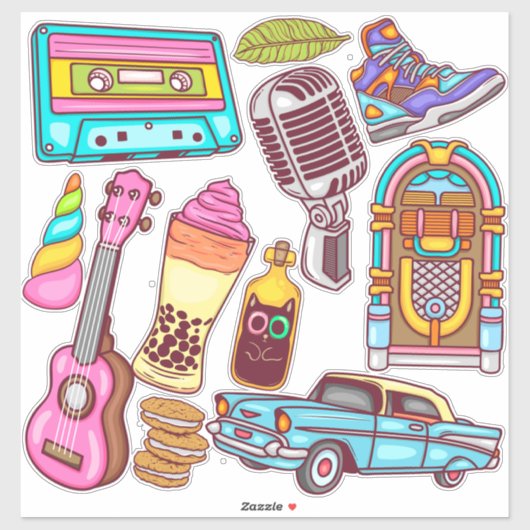 Cute Retro Sticker シール (シート)