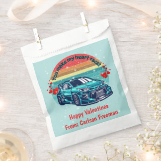 Cute Retro Sun Kids Valentines Car フェイバーバッグ