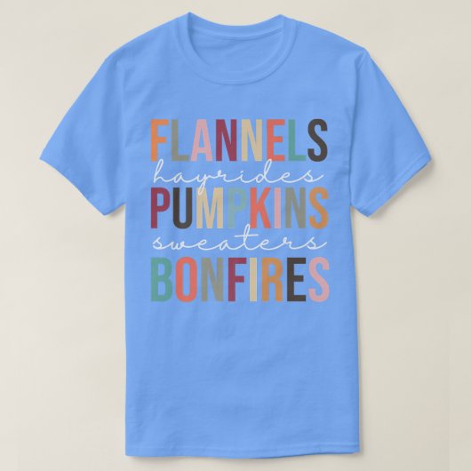 Cute Retro Trendy Beautiful Flannel Pumpkins Bonfi Tシャツ (デザイン正面)