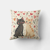 Cute Retro Valentine Cats クッション (裏面)