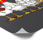 Cute Retro Valentine Silly Gooses Duck Love Couple ポスター (角)