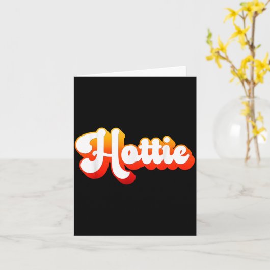 Cute Retro Vintage Hottie カード (黄色い花)