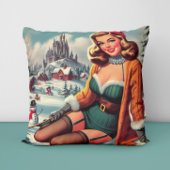 Cute Retro Winter Pin-up クッション