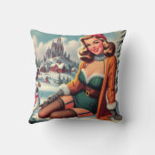 Cute Retro Winter Pin-up クッション (裏面)