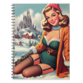 Cute Retro Winter Pin-up ノートブック (正面)
