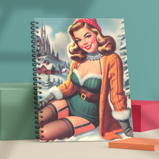 Cute Retro Winter Pin-up ノートブック
