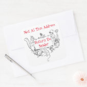 Cute Return To Senderステッカー スクエアシール (封筒)