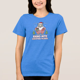 Cute Rhino Christmas Pajamas PNG | Funny Holiday  トライブレンドＴシャツ