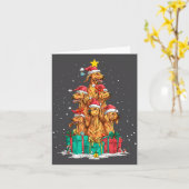 Cute Rhodesian Ridgeback Le Dog Christmas Tree Xma カード (黄色い花)
