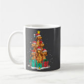 Cute Rhodesian Ridgeback Le Dog Christmas Tree Xma コーヒーマグカップ (左)