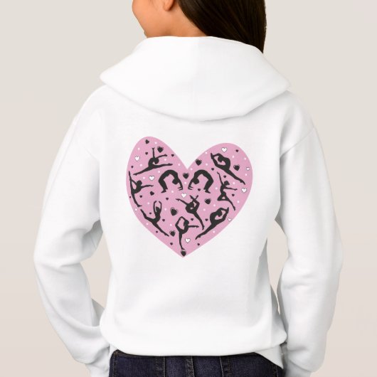 Cute Rhythmic Gymnastics Heart Toddler Kids Hoodie (裏面)