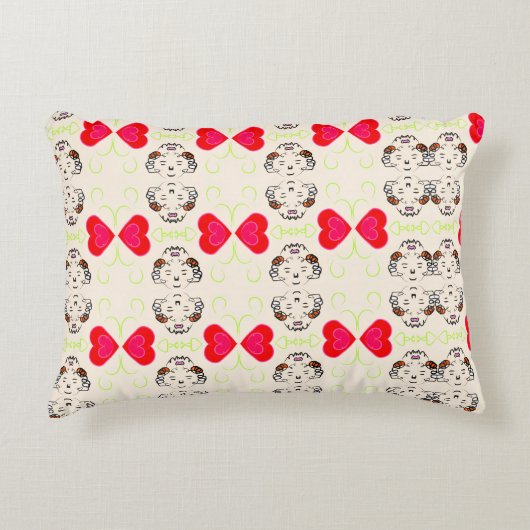 Cute Ribbon Pattern アクセントクッション (正面)