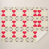 Cute Ribbon Pattern シェルパブランケット (正面(横))