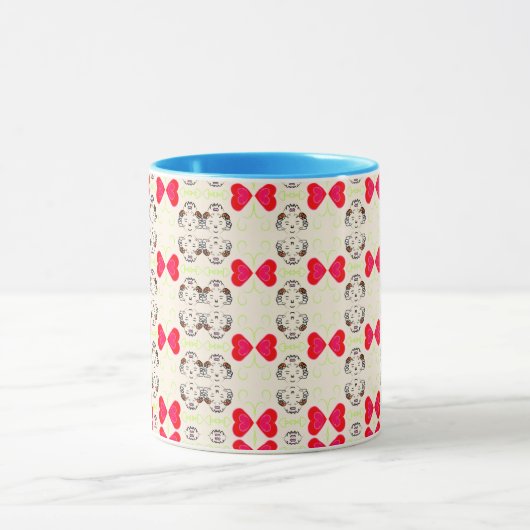 Cute Ribbon Pattern マグカップ (中央)