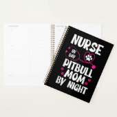 Cute RN Nurse Pit Bull Mom Paw Dog Puppy Lover プランナー手帳 (ディスプレー)