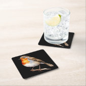 Cute Robin スクエアペーパーコースター (インサイチュ)