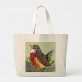 Cute Robin Tote Bag ラージトートバッグ (裏面)