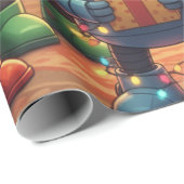 Cute Robot Christmas Holiday  ラッピングペーパー (ロールコーナー)