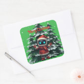 cute robot Christmas holiday Sticker スクエアシール (封筒)