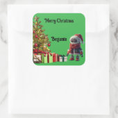 cute robot Christmas holiday Sticker スクエアシール (バッグ)