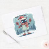 cute robot Christmas holiday Sticker スクエアシール (封筒)