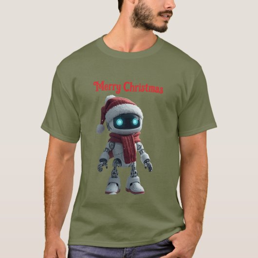 cute robot Christmas holiday tech T-Shirt Tシャツ (正面)