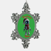 cute robot Christmas Snowflake Framed Ornament スノーフレークピューターオーナメント (左)
