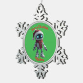 cute robot Christmas Snowflake Framed Ornament スノーフレークピューターオーナメント (右)